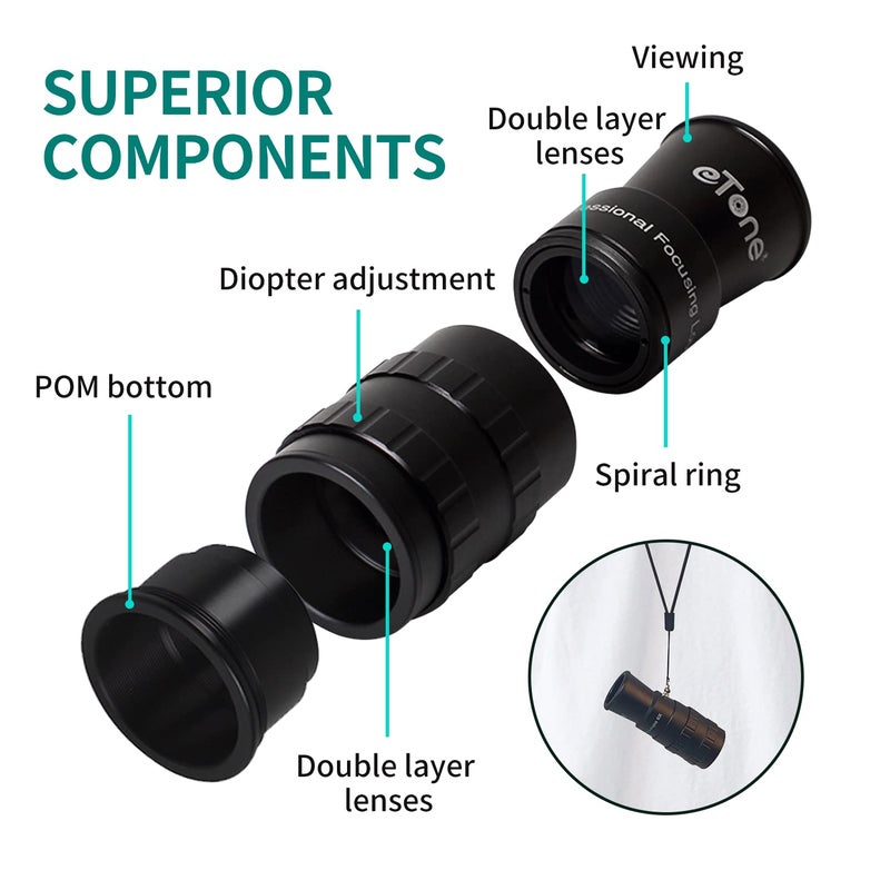 eTone Professional Photography 6X Loupes Ground Glass Magnifier Focusing Screen Lupe for 4x5 8x10 Toyo Linhof Tachihara Ebony Large Format Camera Film Camera Accessories Viewfinder - Image 3